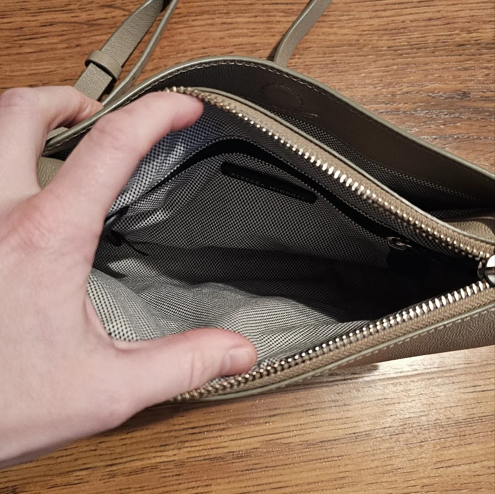 Rebecca Minkoff Taupe Crossbody Leather Shoulder Bag